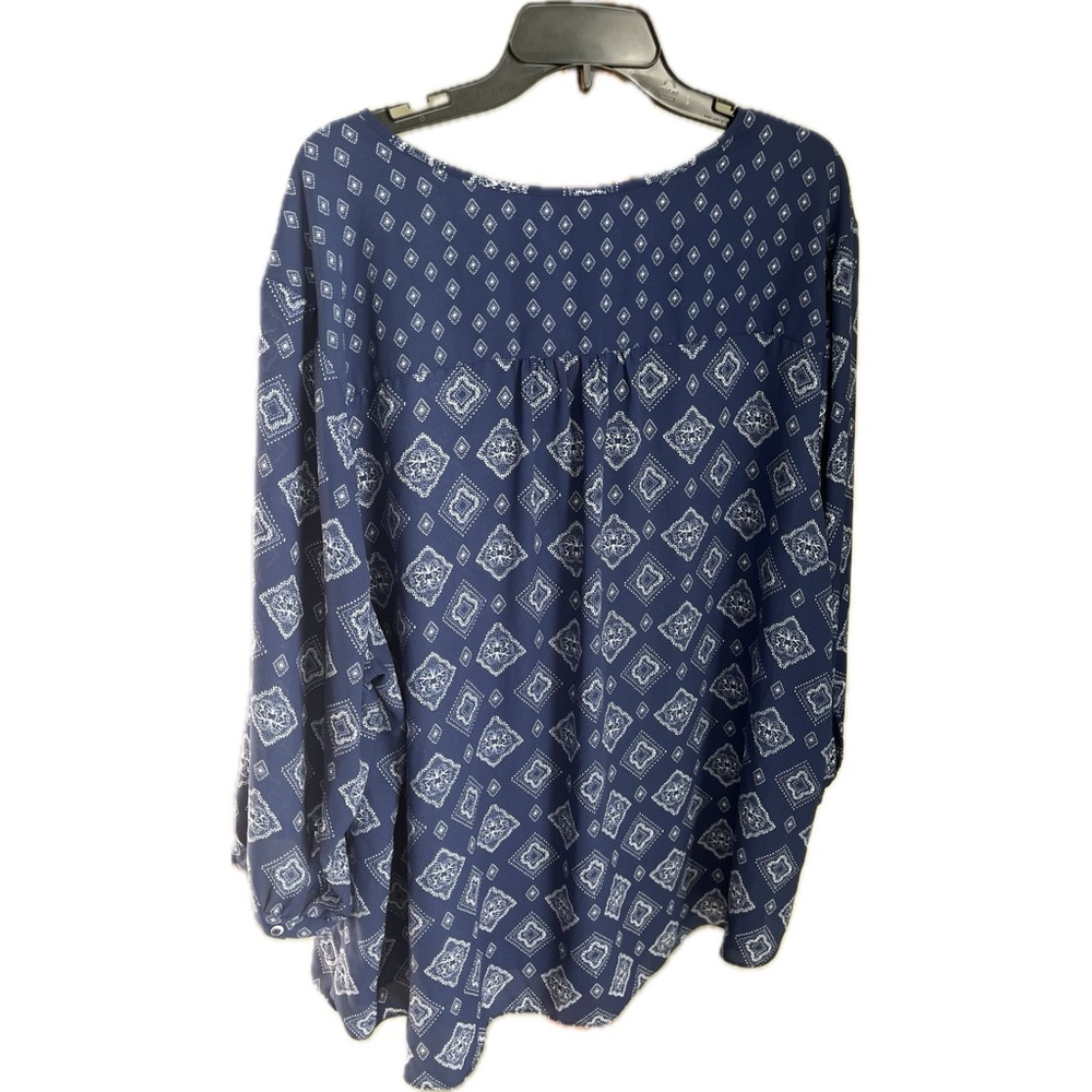 NYDJ Blue Peasant Blouse - Picture 3 of 5